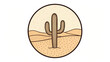 © Boshir - Desert Landscape with Saguaro Cactus Emblem nature