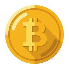 Golden Bitcoin Cryptocurrency Coin Illustration
