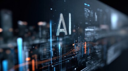 ai digital screen city lights