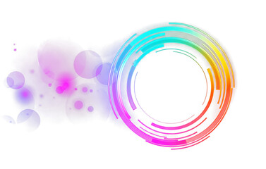 Wall Mural - Abstract Rainbow Circle Light Effect on Dark Backdrop, Colorful Glow, Elegant Transparent Background