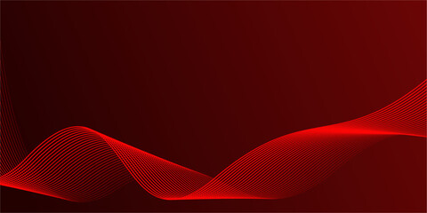 Wall Mural - Abstract red gradient background with shining lines waves. modern background for banner, poster, cover, brochure, flyer, website