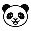 © FAISAL - Simple and cute black and white panda face icon with a happy expression