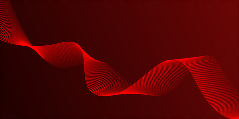 Wall Mural - Abstract red gradient background with shining lines waves. modern background for banner, poster, cover, brochure, flyer, website