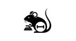 © anidaahza - Lab rat icon with keyboard and dumbbell for science experiment.