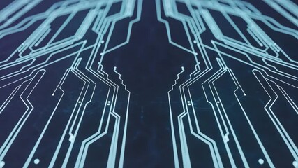 Abstract blue circuit board technology background