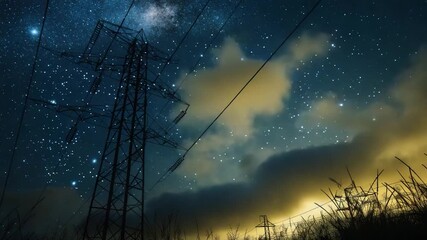 Wall Mural - a dark blue sky filled with thousands of stars shining brightly