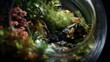 © Pter - Artistic Portrayal of a Miniature Terrarium in a Time Lapse Sequence Highlighting Progressive Natural Variation and Intricate Shifting Light Patterns in a Condensed Ecosystem