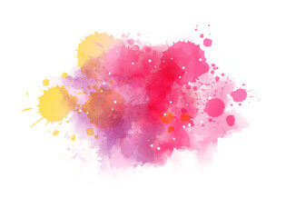 Wall Mural - Pink colored watercolor paint splash with small dots decoration