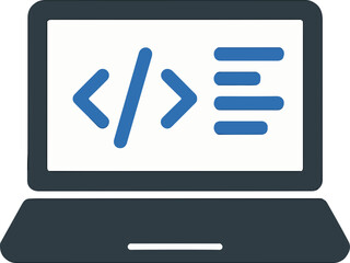 Digital Code Interface: Illustrative depiction of a laptop screen displaying code, representing the world of software development, technology, and innovation.