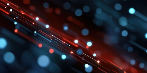 Abstract red and blue light streaks and bokeh effect in motion