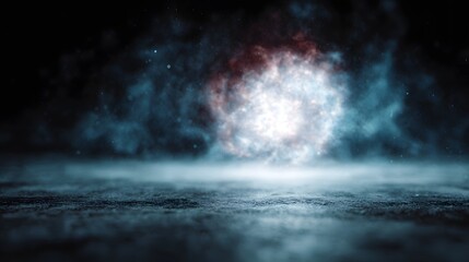 Wall Mural - abstract glowing energy phenomenon with vibrant light and cosmic dust on a dark textured ground