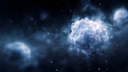 Wall Mural - luminous cosmic nebula glowing with energetic particles in the deep dark expanse of space