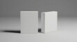 © MumarProject - Minimalist Product Display featuring Two White Boxes on a Neutral Backdrop for Mockup