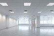 © Tohamina - Empty modern office space bright lighting tiled floor large windows