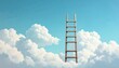 © sun - Wooden ladder reaching to the sky amongst fluffy clouds