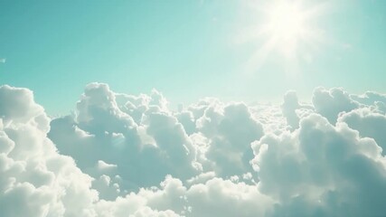 Wall Mural - a plane flying high above a cloudy horizon, perfect for travel or weather-themed scenes