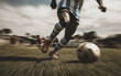 ©  Studio AB Images - Male football player in blur motion in retro style
