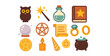 © Hubba Bubba - Magic, fantasy flat icon set. witchcraft, spell, wizardry symbols collection