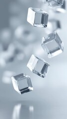 Wall Mural - abstract digital connections with glass cubes creating a modern technology background