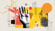 © Tohamina - Abstract art hand gesture yellow red design splash artwork