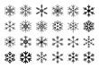 © Khalek - Collection of Diverse Snowflake Icons in Black and White