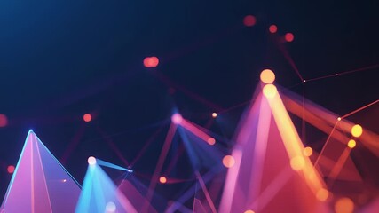 Wall Mural - abstract polygonal structure forming a futuristic landscape with bokeh effect