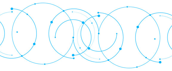 Wall Mural - vector creative technology design with circles dots connection concept.