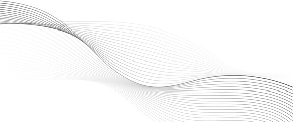 Wall Mural - vector abstract grey background with glowing curved lines and modern wave design