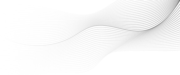 Wall Mural - Vector abstract grey background with glowing curved lines and modern wave design	