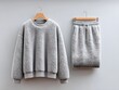 © Adobe Collections - fleece nightwear set cozy long sleeve pants photographed flat lay ghost mannequin lighting highlights clean simple design for web and print use clear view modern minimal look neat layout vivid detail