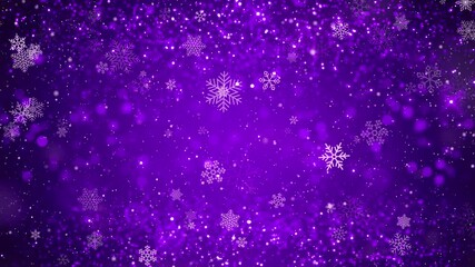 Wall Mural - purple glitter christmas particles decoration background loop