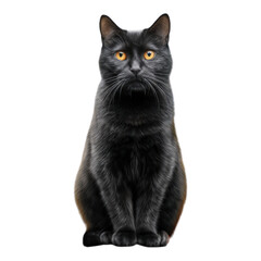 Naklejka na meble Realistic Black Cat Illustration with Striking Yellow Eyes