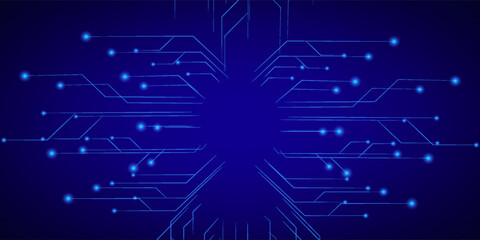 Vector Abstract futuristic circuit board, Electronic motherboard, Illustration high computer technology dark blue color background.