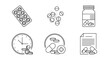 © Gennyson Marinho - Assorted medicine icons showing pills, capsules, bottle, clock, and prescription sheet illustration