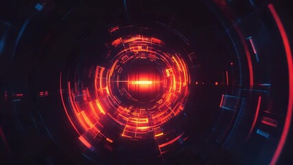 Wall Mural - futuristic tunnel rotating with red and blue lights