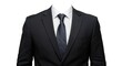 © PatriciaArt - Black business suit with a white shirt and dark tie on a white background