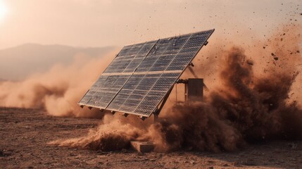 desert solar panel dust storm