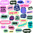 © Caroline - Gen X collection of slang words used by teens and tweens on a tranparent background