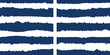 © Tarun - Abstract pattern of horizontal blue stripes with rough torn edges on a white background