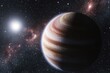 © Graphit Stocks - Majestic gas giant planet illuminated by distant star in deep space nebula