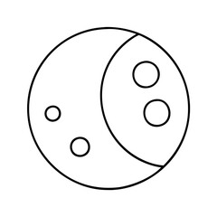 Wall Mural - Illustration of a celestial body with craters moon in the night sky in minimalist style, simple and clean