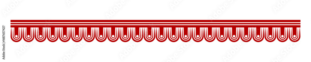Durga Puja decorative border; a traditional red Bengali design element ...