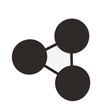 © Sharafayat - 'Molecule Structure Icon – Black Vector Illustration of Three Connected Circles Forming a Triangular Bond – Representing Chemistry, Science, Innovation, and Molecular Geometry – Ideal for UI/UX, Educa