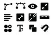 © Александр Михайлюк - Design Editing Icons. Solid style icons of creative design editing: vector node edit icon, bezier curve handle, layer visibility