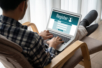 Wall Mural - online registration form for modish form filling on the internet website