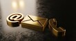 © abdelaziz@771 - Contact us today with golden email, phone, and at symbol icons for modern business communication