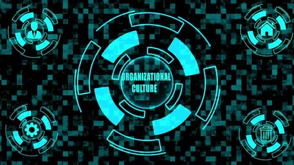 ORGANIZATIONAL CULTUR Technology,  and Network Concept. Virtual Screen of Future and System with Inscription: Business, Technology, Internet and network concept. Coaching mentoring education 