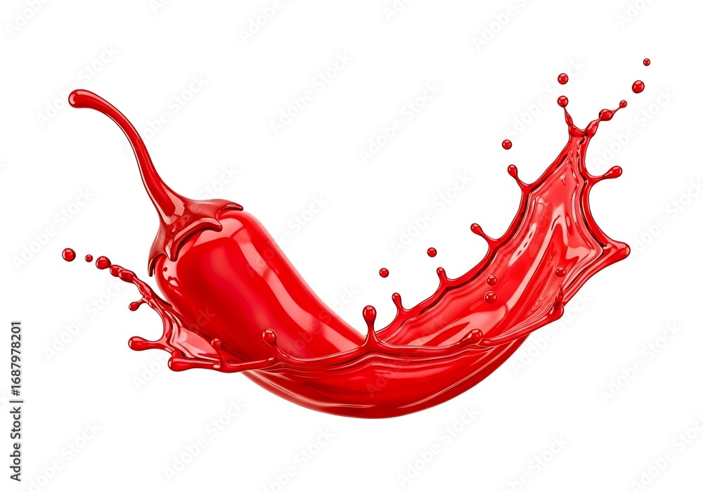 Captivating hot chili pepper in crimson liquid with dynamic splash for ...