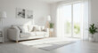© Fauzan - Blur living room at home with morning sunlight at big window for background usage. blur interior background concept. white, britht tone.