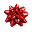 © syafa - Vibrant Red Gift Bow Isolated on a Transparent Background with Detailed Textures and Festive Design